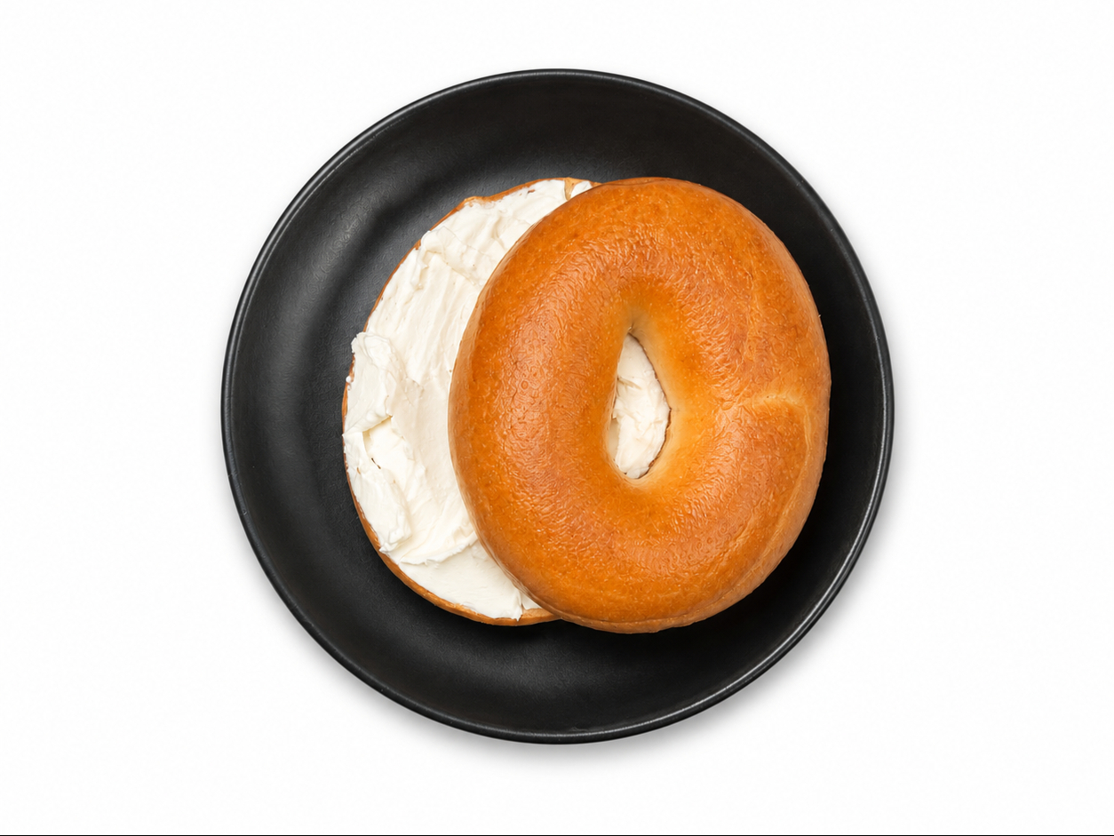 Bagel and cream cheese photo from the Mazar Café online menu
