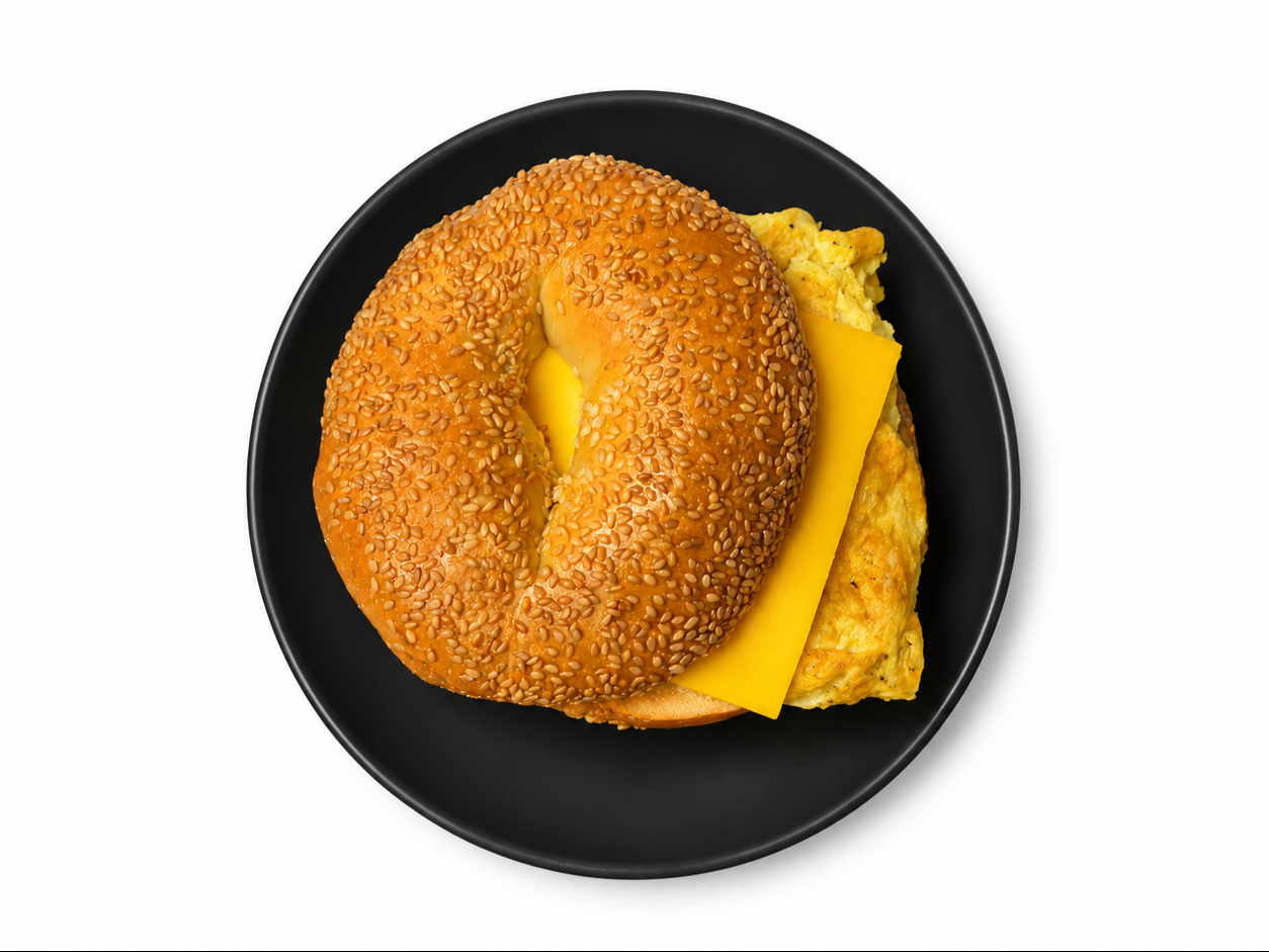 Mazar Café egg and cheese bagel from its online menu